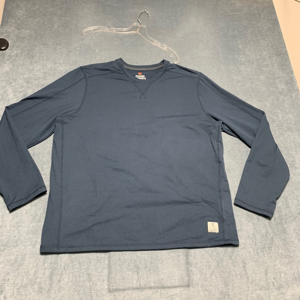 Rugged Elements Durable Utility Shirt Mens Black Crew Neck Long Sleeve Running
